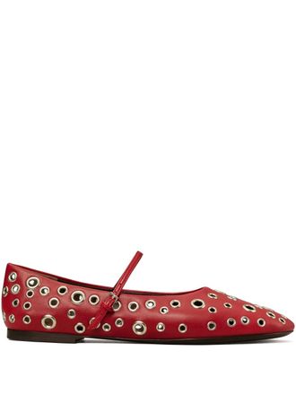Tory Burch eyelet Mary Jane ballerina shoes - Red