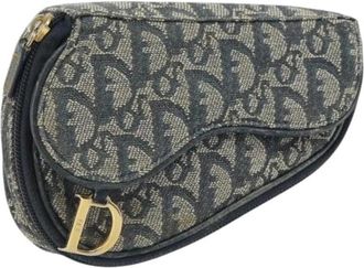 Dior Pre-owned Vintage Trotter Canvas Mini Pouch - Dames - Vintage Mini Tas - Blauw - ONE Size - Vintage