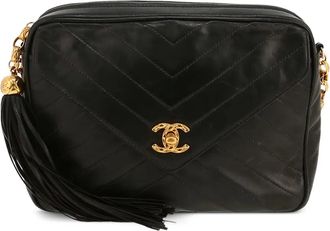 Chanel 1994 gewatteerde schoudertas met kwastje - Zwart