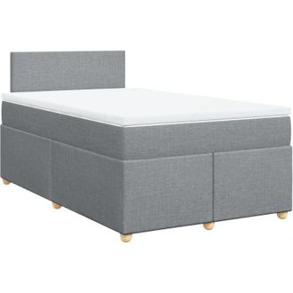 vidaXL Vidaxl - Cama Box Spring Con Colch&oacute;n Tela Gris Claro 120x190 Cm