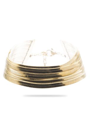 Freddy Bracciale multi-filo in acciaio gold con catena a serpente