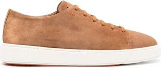 Santoni Bruine Su&egrave;de Veterschoenen Sneakers - Heren - Sneakers - Bruin - 42 EU - Su&egrave;de - Schoenen