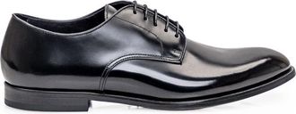 Doucal's Black Leather Lace-up Shoes