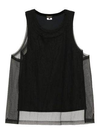 Comme Des Gar&ccedil;ons double-layer vest - men - Polyester/Triacetate - S - Black