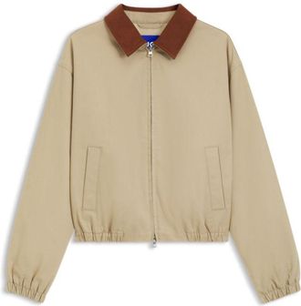 HUGO BOSS Stretch-cotton jacket with contrast corduroy collar