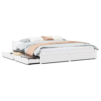 Berkfield Home Bed Frame without Mattress White 180x200 cm Super King Solid Wood Pine