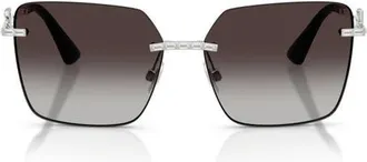 Dolce & Gabbana 59mm Rimless Square Sunglasses in Silver/grey Gradient at Nordstrom