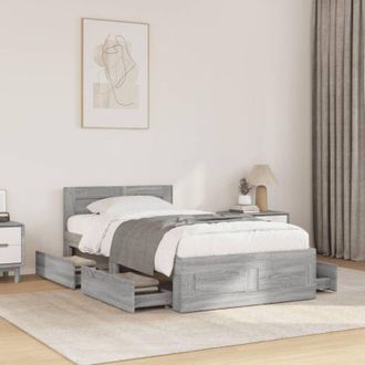 vidaXL Cama Con Cabecero Madera De Ingenier&iacute;a Roble Sonoma 90x190 Cm Vidaxl
