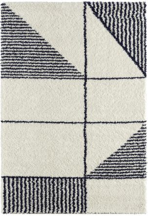 Nazar Rugs Alfombra peluda geom&eacute;trica para ni&ntilde;os azul 160x230