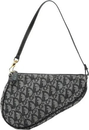Dior Pre-owned Shoulder Bags, female, Blue, Size: ONE SIZE Pre-owned Mini Saddle