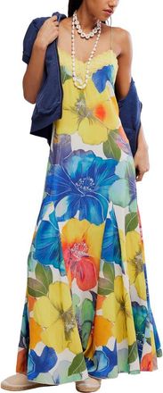 Free People Bloomspell Floral Lace Trim Maxi Dress in Tropical Combo at Nordstrom, Size X-Small