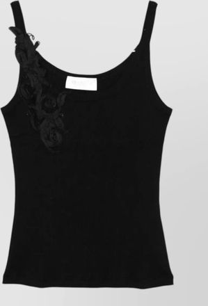 Ermanno Scervino tank top scoop neck floral applique