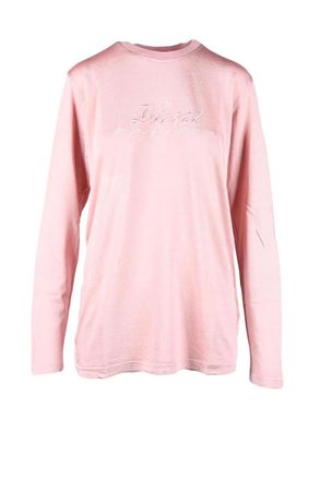 Diesel Pink Embroidered Rayon-Blend T-Shirt