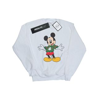 Disney Heren Mickey Mouse Kersttrui Stroke Sweatshirt (Wit)