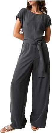 Alessia Santi Jumpsuit met brede bandjes - Dames - Jumpsuits - Blauw - M - Katoen - Jumpsuits & Playsuits