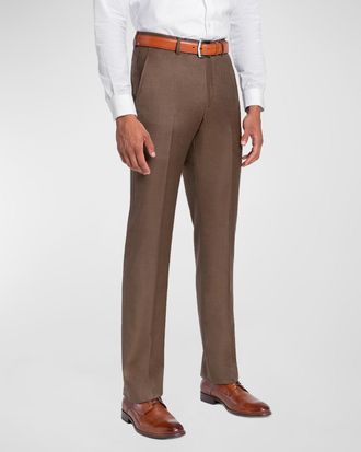 Santorelli Men & apos;s Loro Piana Wool Comfort Waistband Trousers