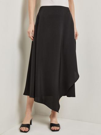 Misook Asymmetrical Charmeuse Maxi Skirt