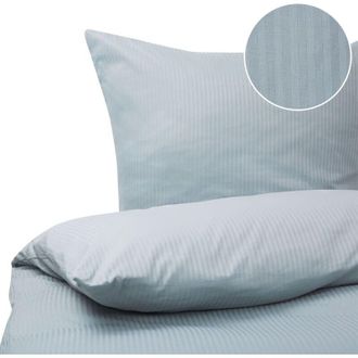 Beliani Conjunto De Fundas De Algod&oacute;n Gris Azul Edred&oacute;n Funda De Almohada 220 X 240 Cm Moderno Dormitorio Avondale