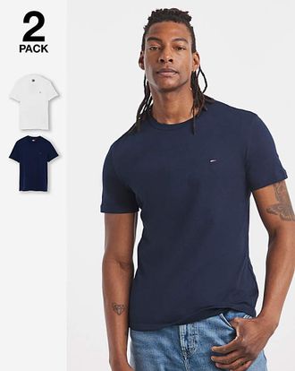 Tommy Jeans 2 Pack T-Shirt - Ecru/Navy