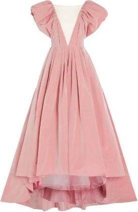 Marchesa V Neck Tafetta High Low Ballgown Size S