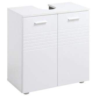 HOMCOM Kleankin Under Sink Bathroom Cabinet - Storage Cupboard with Adjustable Shelf - White - Home Living | TJ Hughes