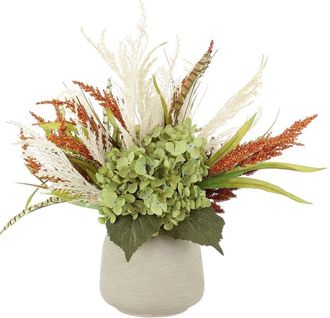 Creative Displays Inc. Handmade Sunflower & Wheat Fall Arrangement In A Cement Pot