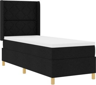 vidaXL Box Spring Bed with Mattress Black 80 x 200 cm Fabric Vidaxl