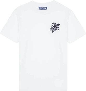 Vilebrequin Big Turtle Embroidery T-shirt - Heren - T-shirts - Wit - M - Katoen - Tops