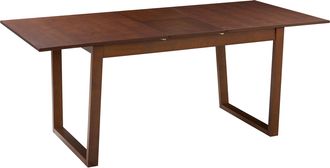 Beliani Mesa De Comedor Extensible Con Dise&ntilde;o Moderno Base De Paneles 160/200 X 95 Cm Chapa De Madera De Fresno Oscuro Camden