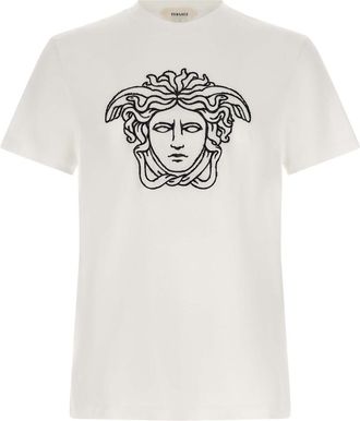 Versace White Crew Neck T-Shirts