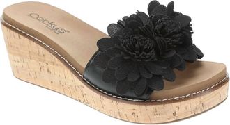 Corkys Footwear Womens Wildflower Wedge Sandal In Black