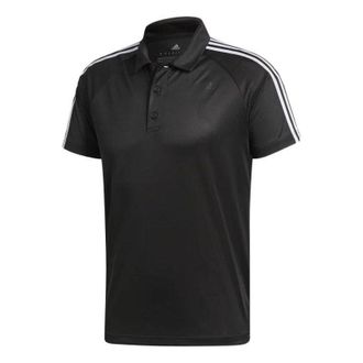 adidas Mens adidas Double Sided Knit Short Sleeve polo Black Polo Shirt BK2601