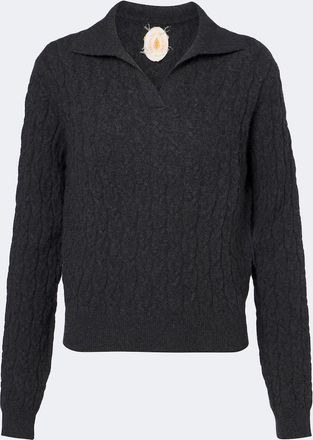 Jardin Des Orangers Cable-knit cashmere polo sweater