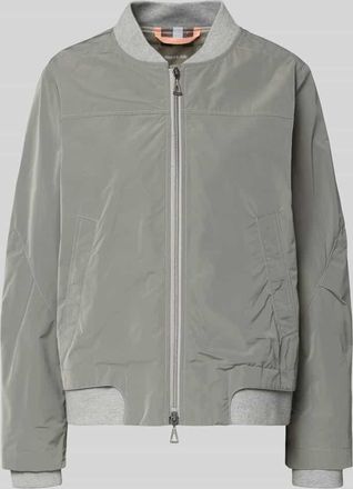 AMBER & JUNE Bomberjacke mit Zweiwege-Rei&szlig;verschluss in Khaki, Gr&ouml;&szlig;e 34