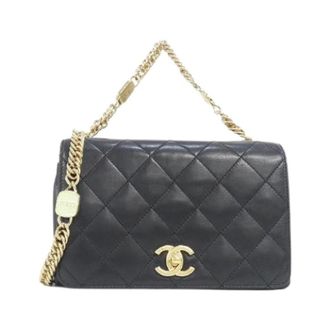 Chanel Pre-owned Lambskin Shoulder Bag - Dames - Pre-owned - Zwart - Maat: ONE Size Leer