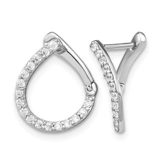 Diamond2Deal 14K White Gold 0.35 ct Lab Grown Diamond Fancy Twist Hoop Earrings VS Clarity, G-H Color