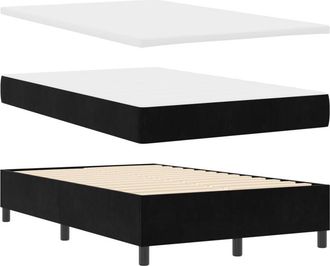 vidaXL Vidaxl - Box Spring Bed with Mattress Black 120 x 190 cm Velvet
