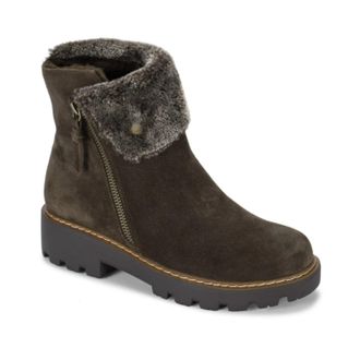 BareTraps Womens Baretraps Wyoming M Green Suede Lug Sole Ankle Winter Boots HAWK2039