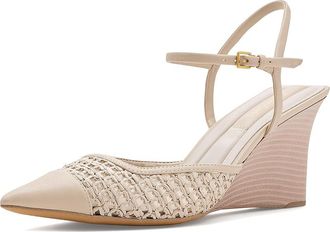 Franco Sarto Cherie Strappy Womens Shoes Alabaster White Woven : 6.5 M, Leather