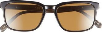 Eyebobs Seymour Glass 52mm Polarized Rectangular Sunglasses in Black /Silver /Brown at Nordstrom