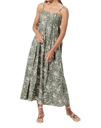 Lusana Empire Poplin Midi Dress In Neve