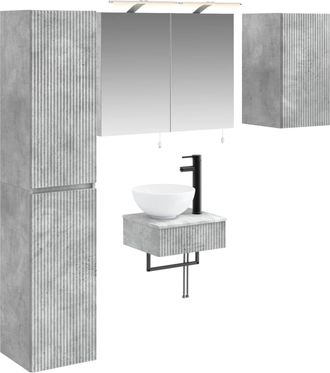 vidaXL Juego De Muebles De Ba&ntilde;o 5 Uds. Gris Hormig&oacute;n Vidaxl