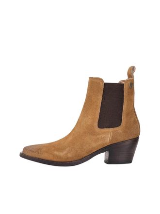 Blauer Ankle Boots In Soft Cognac Leather With Stacked Heel