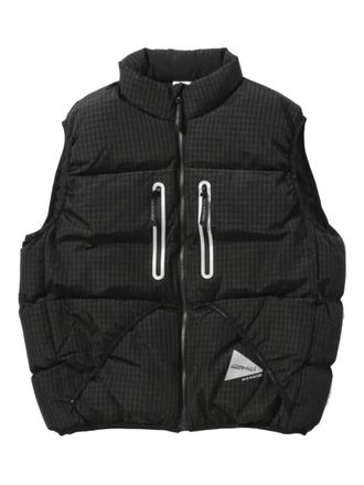 And Wander gadded gingham-pattern gilet - Grey