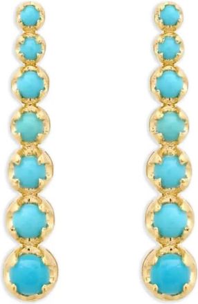 Jennifer Meyer mini turquoise stud earrings - Gold