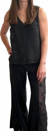Xcvi Chariss Crochet Tank Top In Black