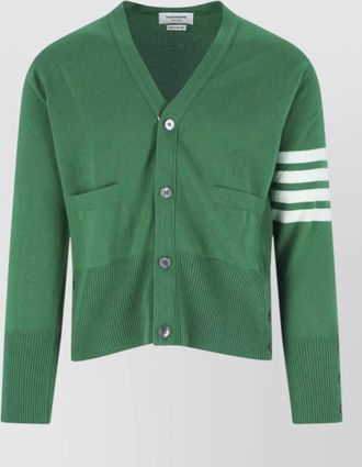 Thom Browne v neck cardigan long sleeves striped detail