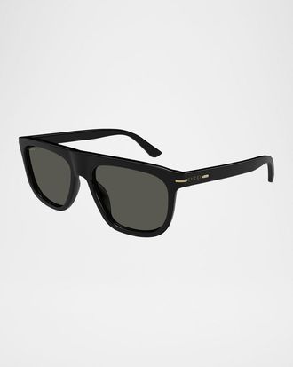Gucci Mens GG1726SM Acetate Rectangle Sunglasses