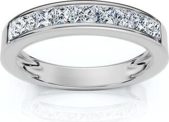 Pompeii3 1/2Ct Princess Cut Diamond Wedding Ring 14k Gold Channel Set Lab Grown