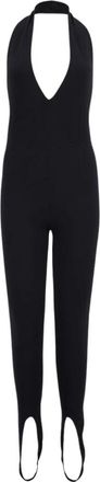 Saint Laurent Zwart Open-Back Jumpsuit - Dames - Jumpsuits - Zwart - L - Wol - Jumpsuits & Playsuits